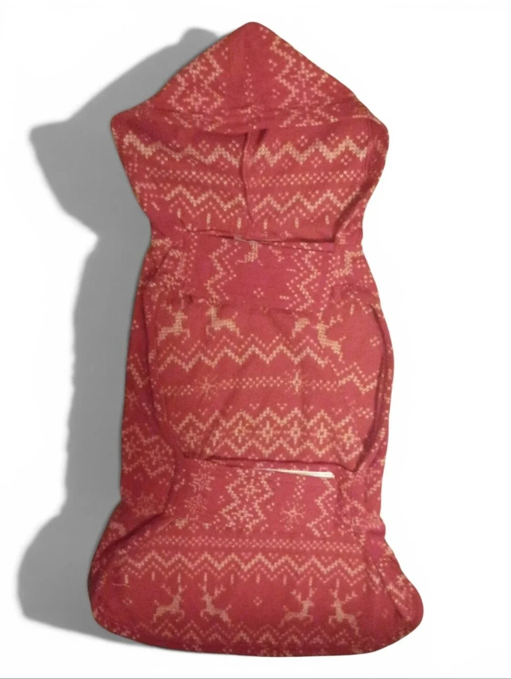 Telluride Clothing Co. Red Fair Isle Reindeer Hooded Dog Sweater